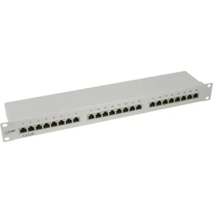 InLine Patch Panel 19″ Cat.5e 24 Port 1U light grey RAL7035