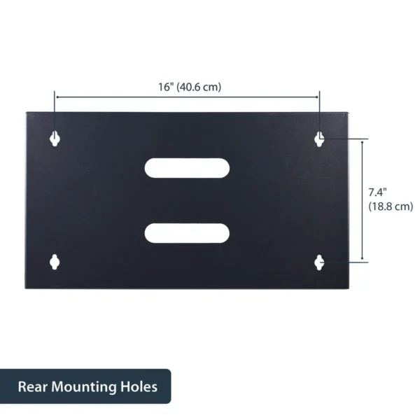 StarTech.com 6U Wall Mount Network Rack – 14 Inch Deep (Low Profile) – 19″ Patch Panel Bracket for Shallow Server and IT Equipment, Network Switches – 44lbs/20kg Weight Capacity, Black