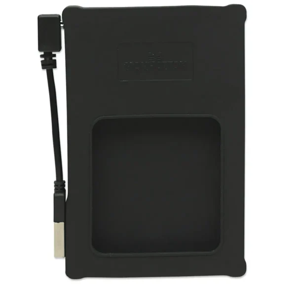 Manhattan Drive Enclosure, 2.5″, USB-A, 480 Mbps (USB 2.0), SATA, Black, Silicone, Hi-Speed USB, Windows or Mac, Three Year Warranty, Blister