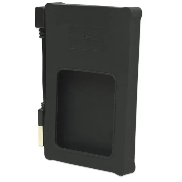 Manhattan Drive Enclosure, 2.5″, USB-A, 480 Mbps (USB 2.0), SATA, Black, Silicone, Hi-Speed USB, Windows or Mac, Three Year Warranty, Blister