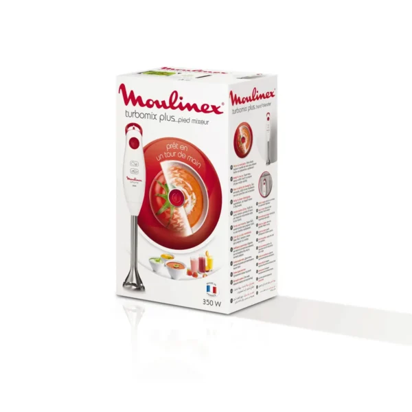 Moulinex Turbomix Plus 0.8 L Immersion blender 350 W Red, Stainless steel, White