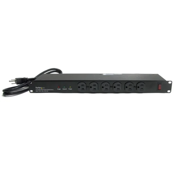 StarTech.com Rackmount PDU with 16 Outlets and Surge Protection – 1U