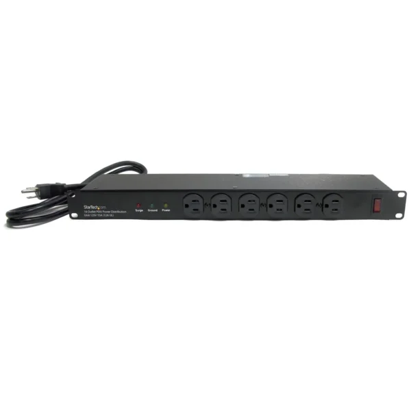 StarTech.com Rackmount PDU with 16 Outlets and Surge Protection – 1U