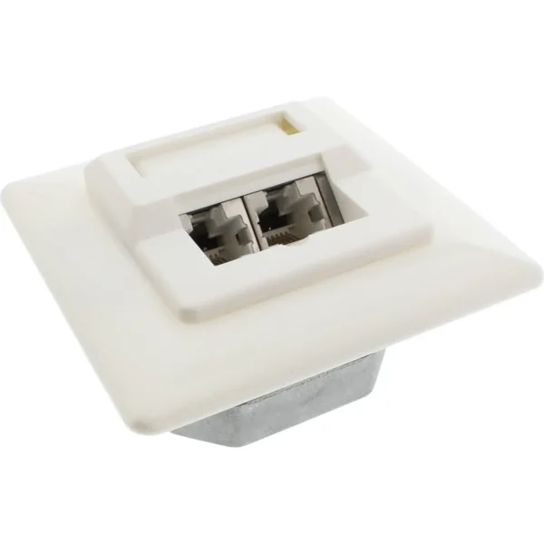 InLine Cat.5e Network Box 2x RJ45 for concealed installation white RAL9010