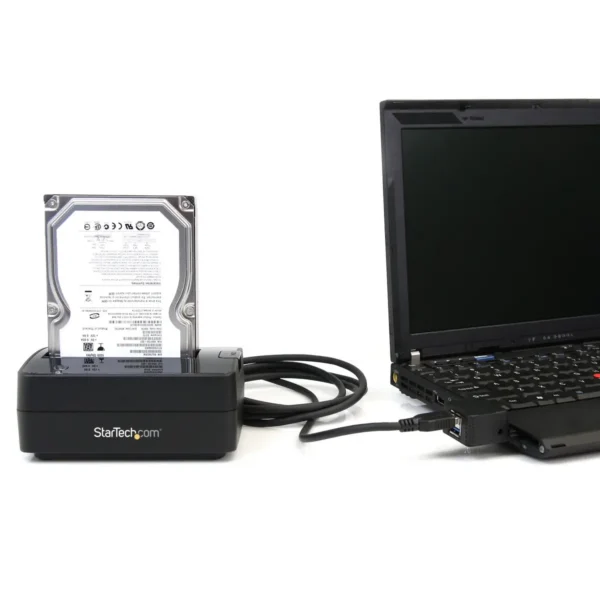 StarTech.com Single Bay USB 3.0 to SATA Hard Drive Docking Station, USB 3.0 (5 Gbps) Hard Drive Dock, External 2.5/3.5″ SATA I/II/III HDD/SSD Docking Station, Top-Loading Hard Drive Bay
