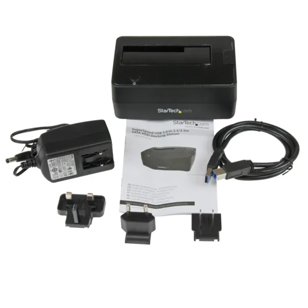 StarTech.com Single Bay USB 3.0 to SATA Hard Drive Docking Station, USB 3.0 (5 Gbps) Hard Drive Dock, External 2.5/3.5″ SATA I/II/III HDD/SSD Docking Station, Top-Loading Hard Drive Bay