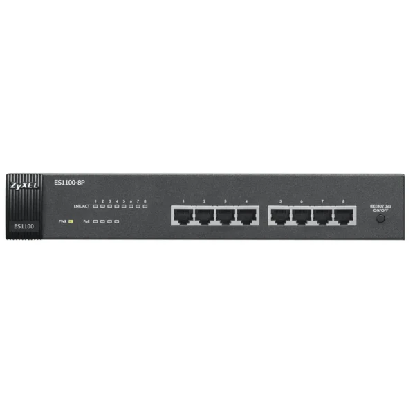 Zyxel ES1100-8P Unmanaged Fast Ethernet (10/100) Power over Ethernet (PoE) Black