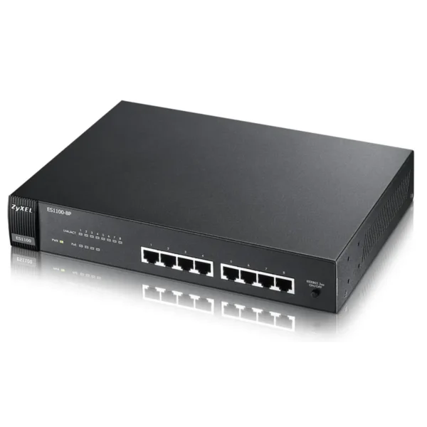 Zyxel ES1100-8P Unmanaged Fast Ethernet (10/100) Power over Ethernet (PoE) Black