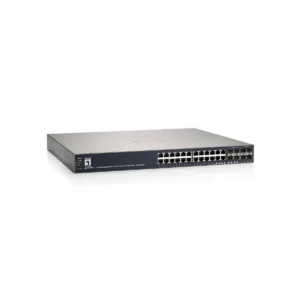 LevelOne 28-Port L2 Managed Gigabit PoE Switch, 802.3at/af PoE, 4 x SFP/RJ45 Combo, 4 x 10GbE SFP+, 185W, 24 PoE Outputs