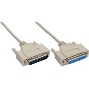 InLine serial cable molded DB25 male / female direct grey 3m