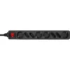 InLine Socket strip, 8-way, 4x CEE7/3 + 4x Euro CEE 7/16, black, 1.5m