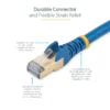 StarTech.com 14ft CAT6a Ethernet Cable – 10 Gigabit Shielded Snagless RJ45 100W PoE Patch Cord – 10GbE STP Network Cable w/Strain Relief – Blue Fluke Tested/Wiring is UL Certified/TIA