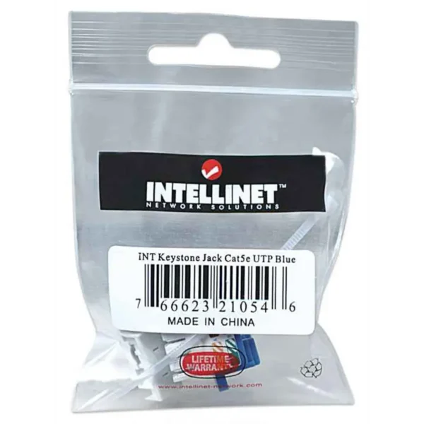 Intellinet Keystone Jack, Cat5e, UTP, Punch-down, Blue