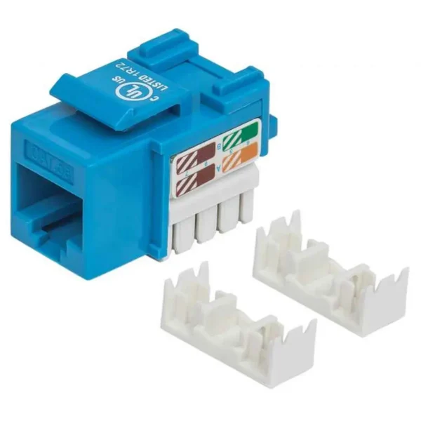 Intellinet Keystone Jack, Cat5e, UTP, Punch-down, Blue