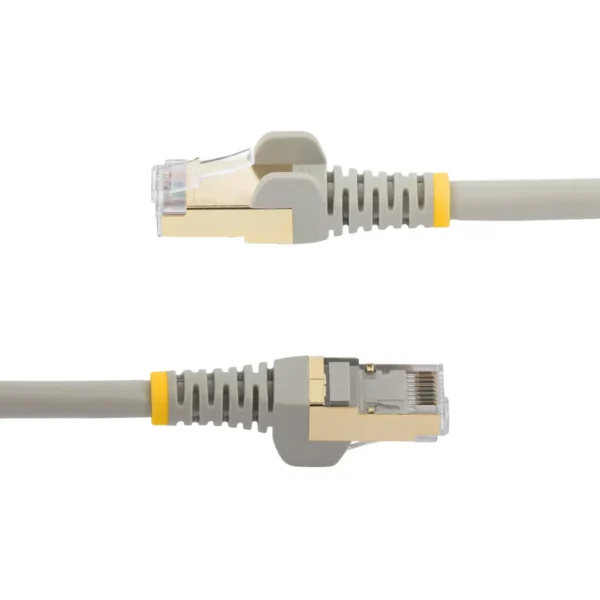 StarTech.com 1ft CAT6a Ethernet Cable – 10 Gigabit Shielded Snagless RJ45 100W PoE Patch Cord – 10GbE STP Network Cable w/Strain Relief – Gray Fluke Tested/Wiring is UL Certified/TIA