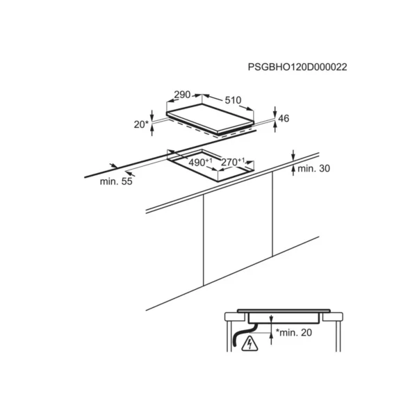 Electrolux EHH3920IOX hob Black Built-in Zone induction hob 2 zone(s)