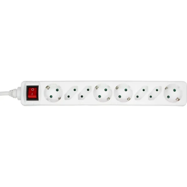 InLine Socket strip, 8-way, 4x CEE7/3 + 4x Euro CEE 7/16, white, 3m