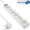 InLine Socket strip, 8-way, 4x CEE7/3 + 4x Euro CEE 7/16, white, 3m