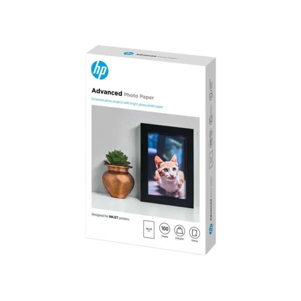 HP Advanced Photo Paper, Glossy, 250 g/m2, 10 x 15 cm (101 x 152 mm), 100 sheets