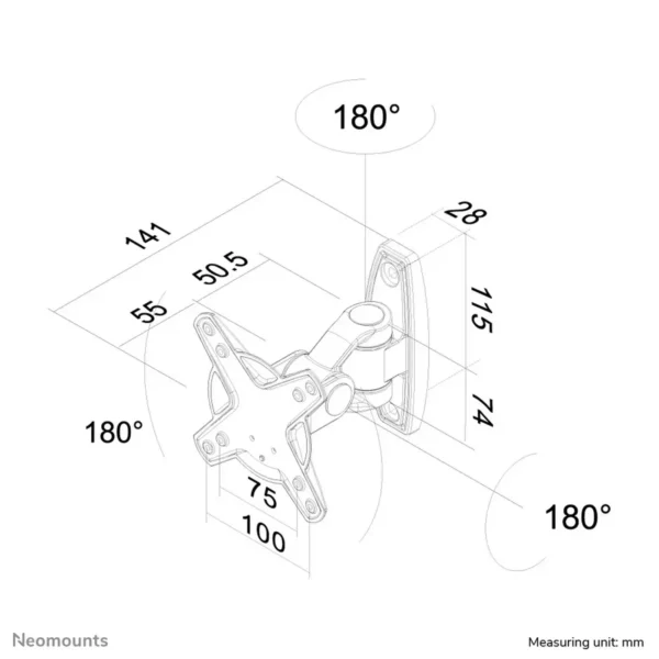 Neomounts FPMA-W1010 Monitor/TV mount wall 10-30″ – full motion