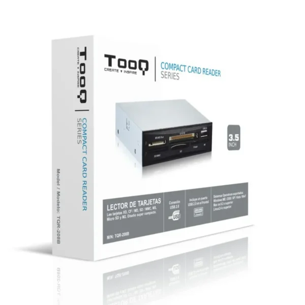 TooQ TQR-208B card reader USB 2.0 Internal Black, Silver
