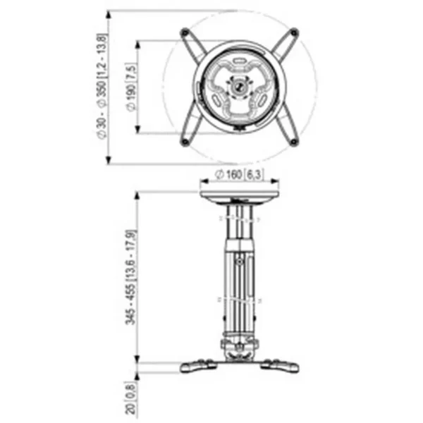 Vogel’s PPC 1030 project mount Ceiling Silver