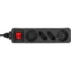 InLine Socket strip, 4-way, 2x CEE7/3 + 2x Euro CEE 7/16, black, 1.5m