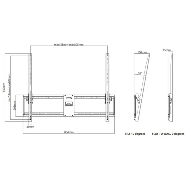 Multibrackets M Universal Tilt Wallmount White Large