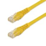 StarTech.com 25ft CAT6 Ethernet Cable – Yellow CAT 6 Gigabit Ethernet Wire -650MHz 100W PoE RJ45 UTP Molded Network/Patch Cord w/Strain Relief/Fluke Tested/Wiring is UL Certified/TIA