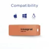 Integral 32GB USB3.0 DRIVE NEON ORNG UP TO R-100 W-30 MBS