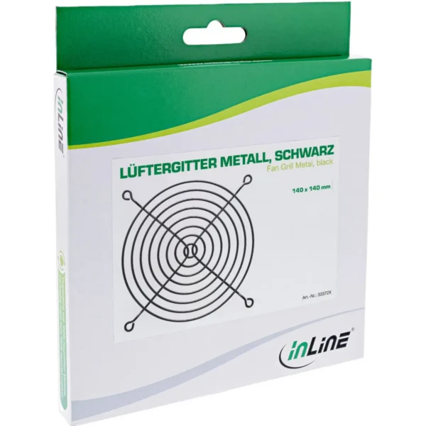 InLine Fan Grill Metal, black, 140x140mm