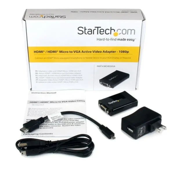 StarTech.com Micro HDMI or HDMI to VGA Adapter – 1920×1200