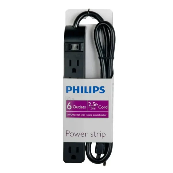 Philips SPS1060P/17 power extension 0.76 m 6 AC outlet(s) Black