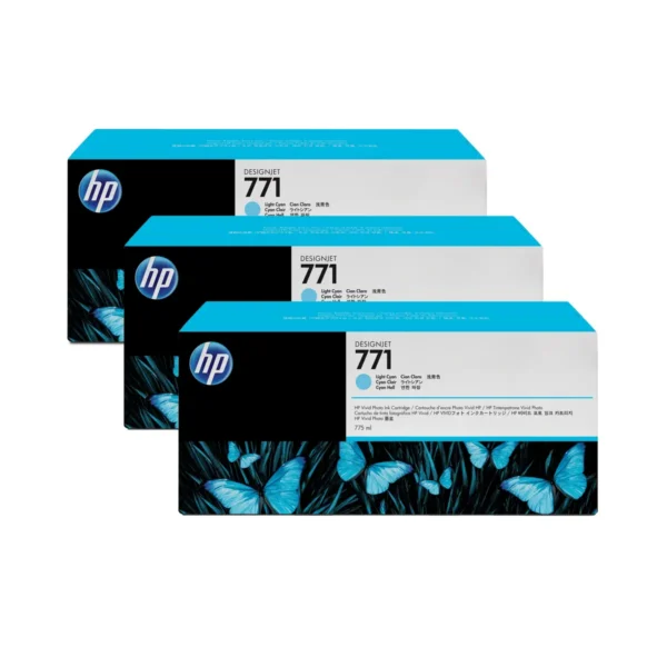 HP 771 3-pack 775-ml Light Cyan Designjet Ink Cartridges CR255A print head Inkjet printing