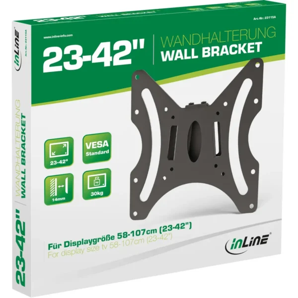 InLine Wall Bracket for TFT 58-107cm 23 – 42″ max. 30kg