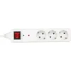 InLine Socket strip CEE 7/3, 3-way, overvoltage protection, switch, white