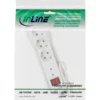 InLine Socket strip CEE 7/3, 3-way, overvoltage protection, switch, white