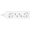 InLine Socket strip, 4-way, 2x CEE7/3 + 2x Euro CEE 7/16, white, 1.5m