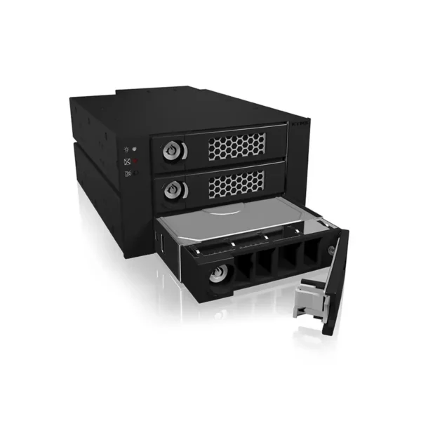 ICY BOX IB-553SSK 2x 5.25″ Storage drive tray Black