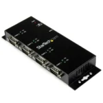 StarTech.com 4 Port USB to DB9 RS232 Serial Adapter Hub - Industrial DIN Rail and Wall Mountable
