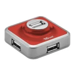 Trust 4 Port USB 2.0 Micro Hub – Red