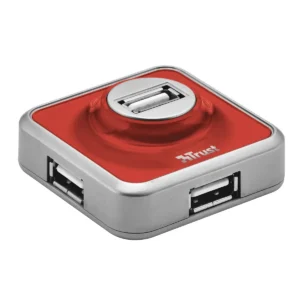 Trust 4 Port USB 2.0 Micro Hub – Red