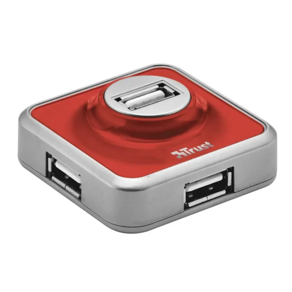 Trust 4 Port USB 2.0 Micro Hub – Red