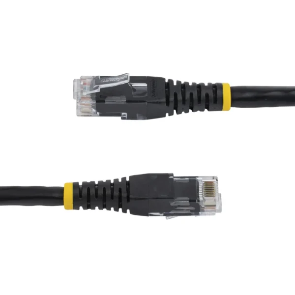 StarTech.com 8ft CAT6 Ethernet Cable – Black CAT 6 Gigabit Ethernet Wire -650MHz 100W PoE RJ45 UTP Molded Network/Patch Cord w/Strain Relief/Fluke Tested/Wiring is UL Certified/TIA
