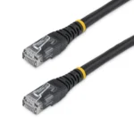 StarTech.com 8ft CAT6 Ethernet Cable – Black CAT 6 Gigabit Ethernet Wire -650MHz 100W PoE RJ45 UTP Molded Network/Patch Cord w/Strain Relief/Fluke Tested/Wiring is UL Certified/TIA