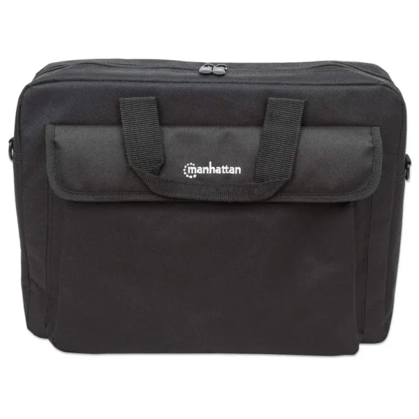 Manhattan London Laptop Bag 15.6″, Top Loader, Black, LOW COST, Accessories Pocket, Shoulder Strap (removable), Cheaper alternative to Targus TAR300, Notebook Case, Three Year Warranty