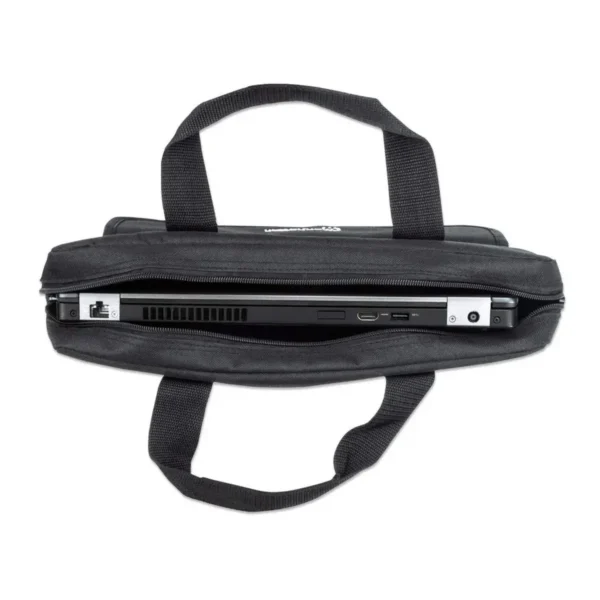 Manhattan London Laptop Bag 15.6″, Top Loader, Black, LOW COST, Accessories Pocket, Shoulder Strap (removable), Cheaper alternative to Targus TAR300, Notebook Case, Three Year Warranty