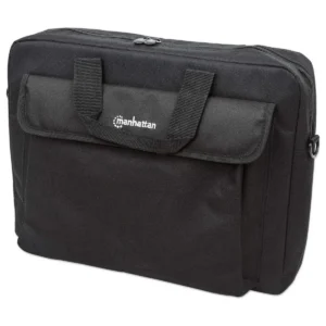 Manhattan London Laptop Bag 15.6″, Top Loader, Black, LOW COST, Accessories Pocket, Shoulder Strap (removable), Cheaper alternative to Targus TAR300, Notebook Case, Three Year Warranty
