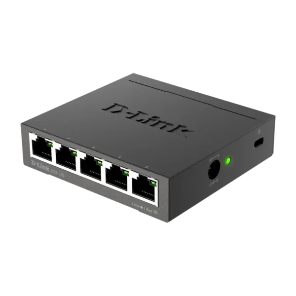 D-Link DGS-105 Unmanaged L2 Gigabit Ethernet (10/100/1000) Black
