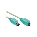InLine PS/2 Cable male / female grey with green plug 2m